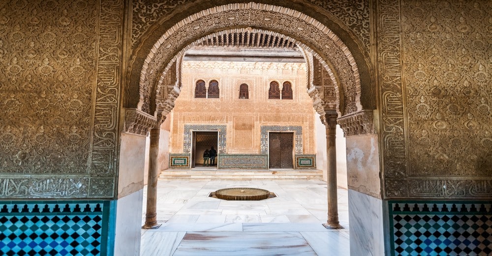 View of Patio de ... Alhambra, Granada.